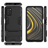 Xiaomi Poco M3 Deksel Armor Stativfunksjon Svart