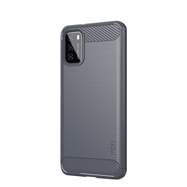 Mofi Xiaomi Poco M3 Deksel Børstet Karbonfibertekstur Grå