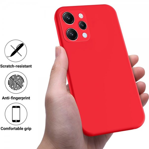 Xiaomi Redmi 12 Deksel med Stropp Silikon Rød