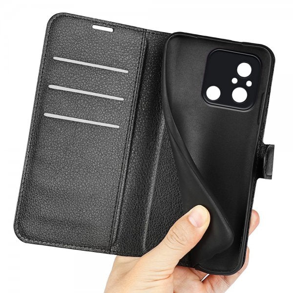 Xiaomi Redmi 12C Etui Litchi Svart