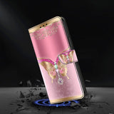 Xiaomi Redmi 12C Etui Motiv Sommerfugl Rosa Og Gull