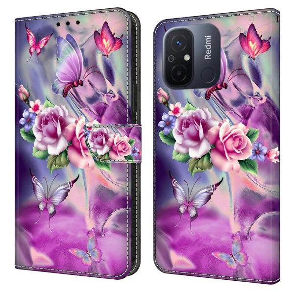 Xiaomi Redmi 12C Etui Motiv Sommerfugler Og Blomster