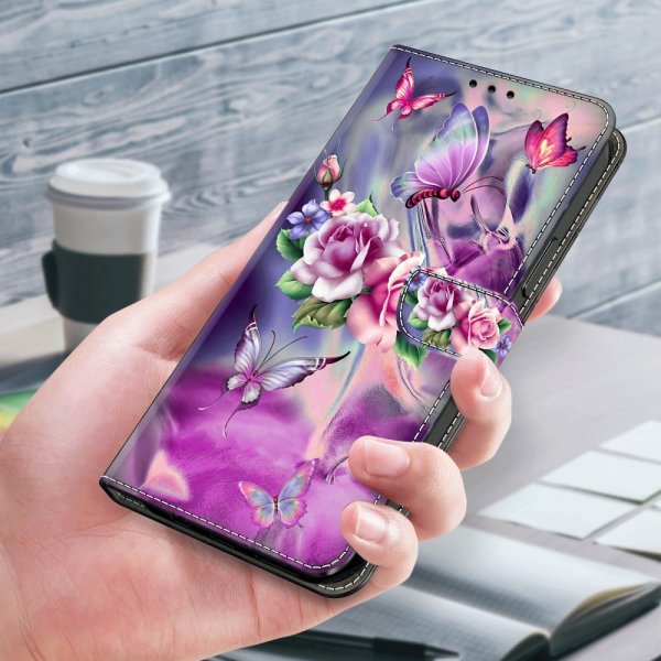 Xiaomi Redmi 12C Etui Motiv Sommerfugler Og Blomster