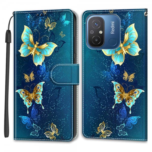 Xiaomi Redmi 12C Etui Motiv Glitter Sommerfugler