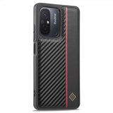 Lc.Imeeke Xiaomi Redmi 12C Deksel Karbonfibertekstur Rød Stripe Svart