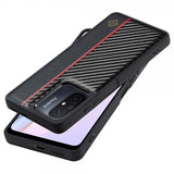 Lc.Imeeke Xiaomi Redmi 12C Deksel Karbonfibertekstur Rød Stripe Svart