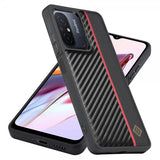 Lc.Imeeke Xiaomi Redmi 12C Deksel Karbonfibertekstur Rød Stripe Svart