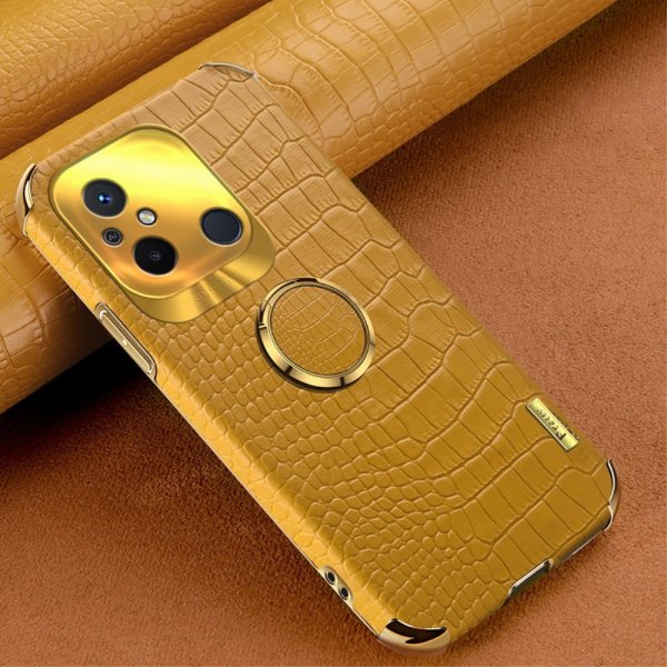 Xiaomi Redmi 12C Deksel Krokodillemønster Finger Ring Gul