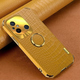 Xiaomi Redmi 12C Deksel Krokodillemønster Finger Ring Gul