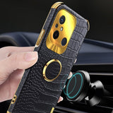 Xiaomi Redmi 12C Deksel Krokodillemønster Finger Ring Rød