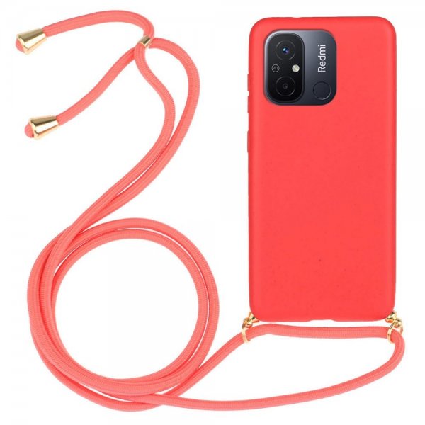 Xiaomi Redmi 12C Deksel Hvetestrå Stropp Rød