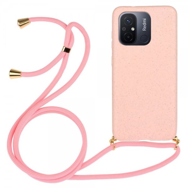 Xiaomi Redmi 12C Deksel Hvetestrå Stropp Rosa