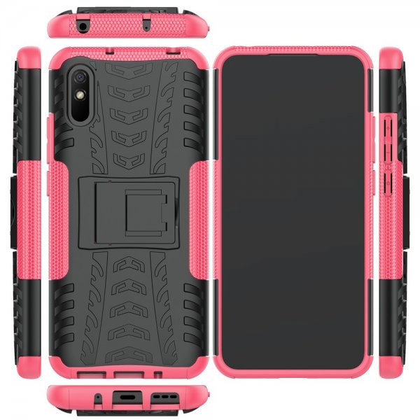 Xiaomi Redmi 9A Deksel Dekkmønster Stativfunksjon Magenta