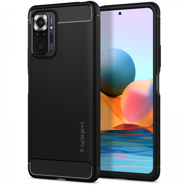 Spigen Xiaomi Redmi Note 10 Pro Deksel Rugged Armor Matte Black