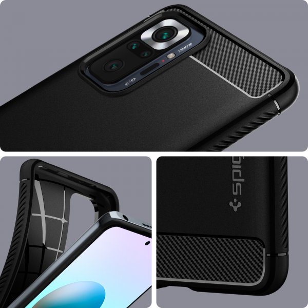 Spigen Xiaomi Redmi Note 10 Pro Deksel Rugged Armor Matte Black