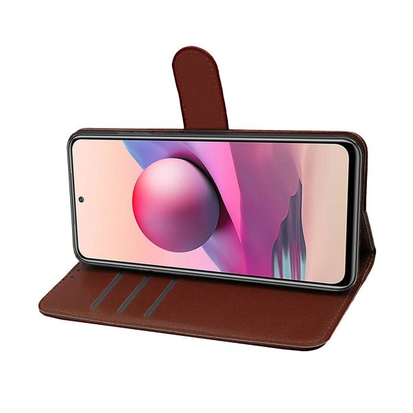 Xiaomi Redmi Note 10 5G Etui med Stativ Brun
