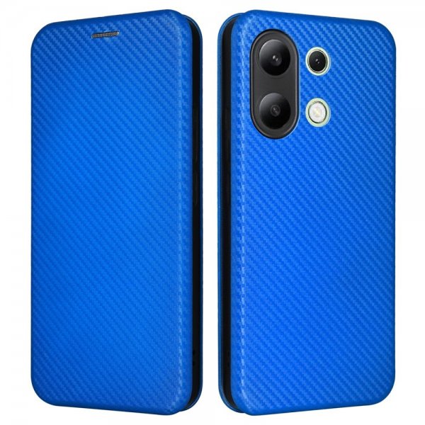 Xiaomi Redmi Note 13 4G Etui Karbonfibertekstur Blå
