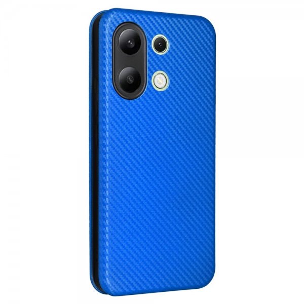 Xiaomi Redmi Note 13 4G Etui Karbonfibertekstur Blå