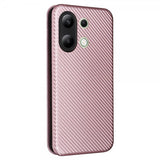 Xiaomi Redmi Note 13 4G Etui Karbonfibertekstur Rosegull