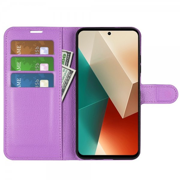 Xiaomi Redmi Note 13 5G Etui Litchi Lilla