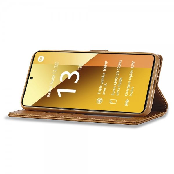 Lc.Imeeke Xiaomi Redmi Note 13 5G Etui med Kortlomme stativfunksjon Gul