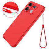 Xiaomi Redmi Note 13 5G Deksel med Stropp Silikon Rød