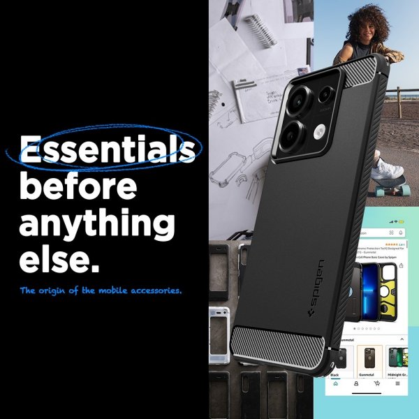 Spigen Xiaomi Redmi Note 13 Pro 5G Deksel Rugged Armor Matte Black