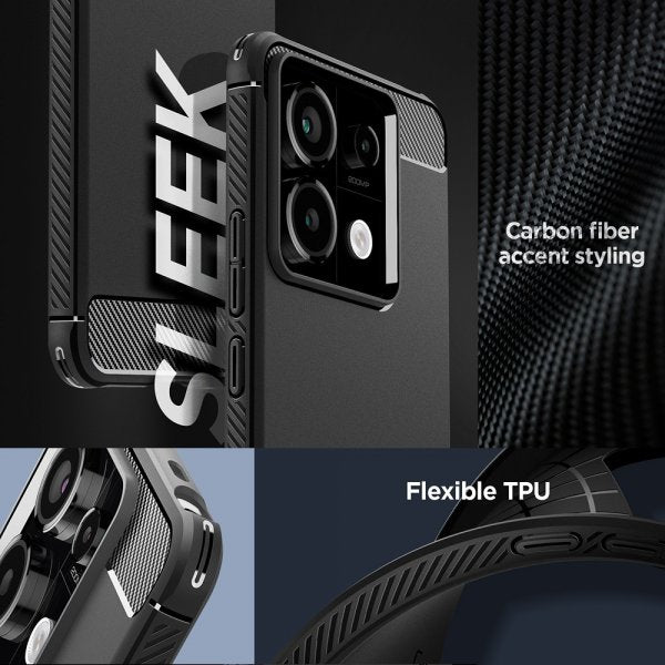 Spigen Xiaomi Redmi Note 13 Pro 5G Deksel Rugged Armor Matte Black