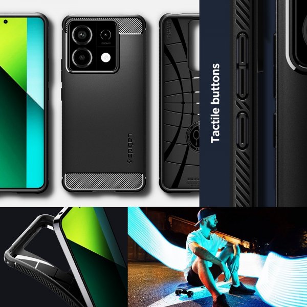 Spigen Xiaomi Redmi Note 13 Pro 5G Deksel Rugged Armor Matte Black
