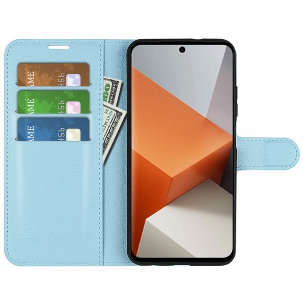 Xiaomi Redmi Note 13 Pro Plus 5G Etui Litchi Blå