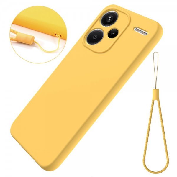 Xiaomi Redmi Note 13 Pro Plus 5G Deksel med Stropp Silikon Gul