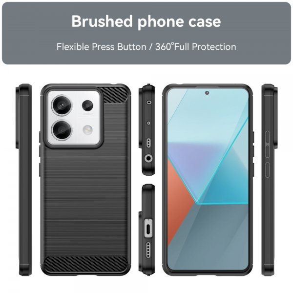 Xiaomi Redmi Note 13 Pro 5G Deksel Børstet Karbonfibertekstur Svart