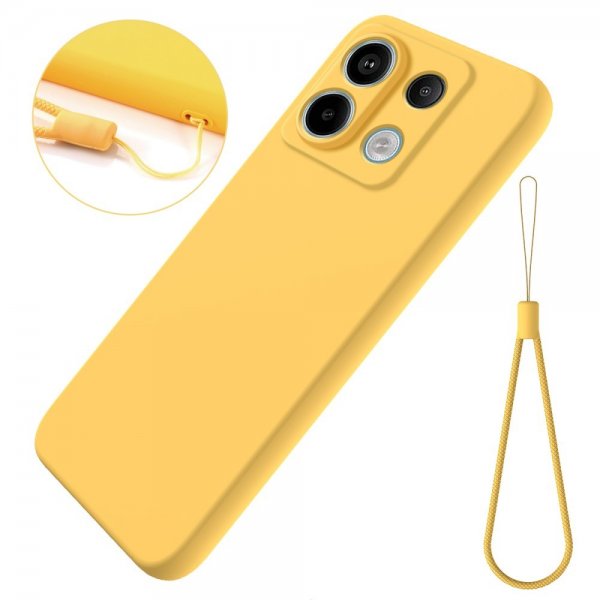 Xiaomi Redmi Note 13 Pro 5G Deksel med Stropp Silikon Gul