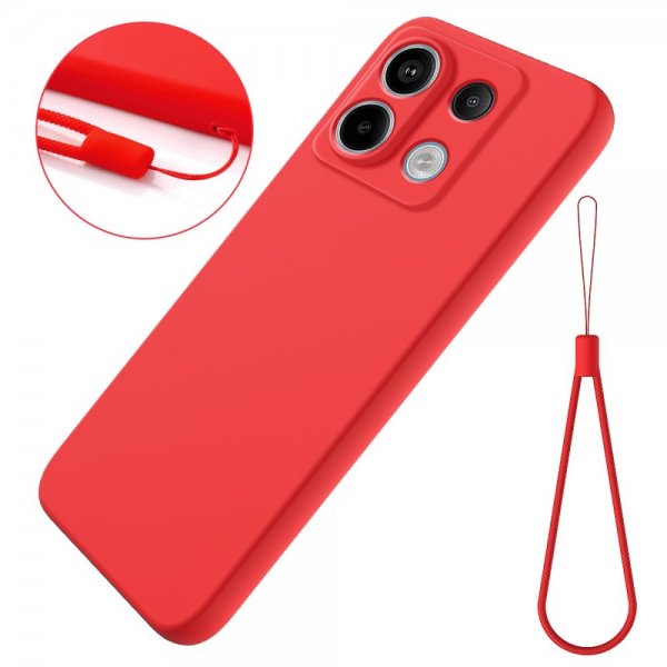 Xiaomi Redmi Note 13 Pro 5G Deksel med Stropp Silikon Rød