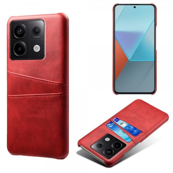 Xiaomi Redmi Note 13 Pro 5G Deksel med To Kortlommer Rød