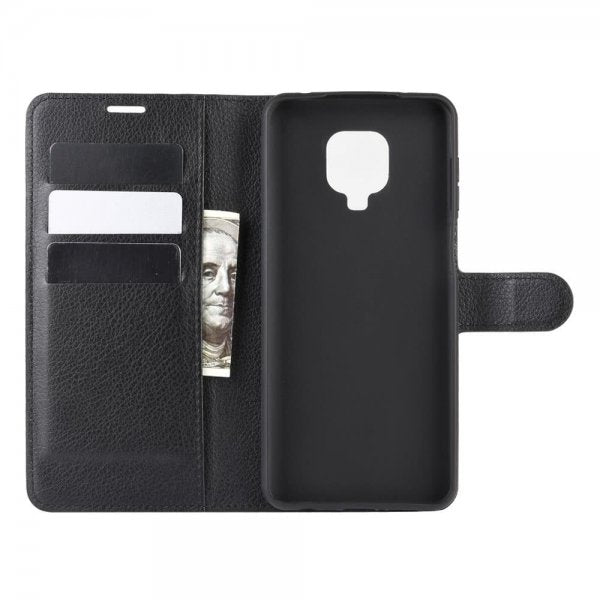 Xiaomi Redmi Note 9 Pro Etui Litchi Svart
