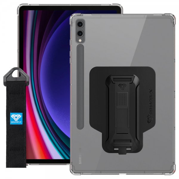 Armor-X Samsung Galaxy Tab S9 Plus Deksel Corner Protection Case Hand Strap Kickstand X-Mount
